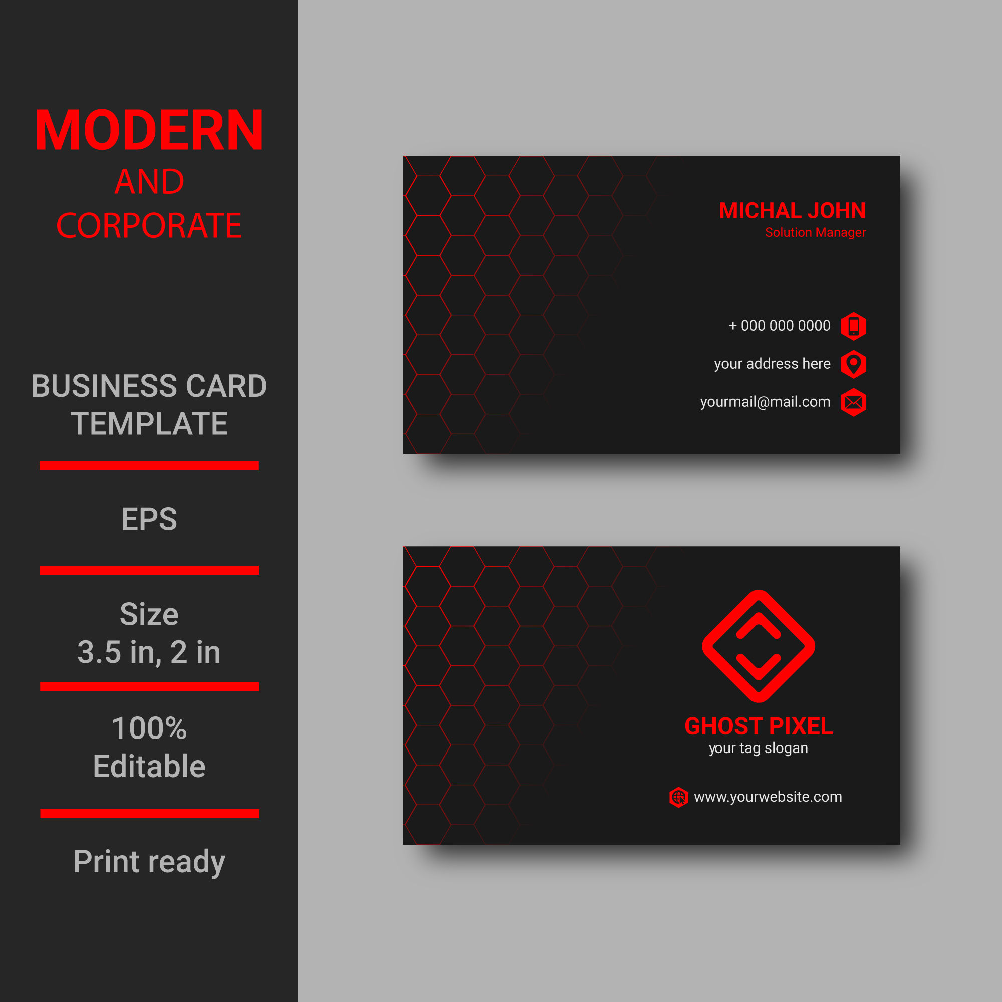 dark and red business card design 139