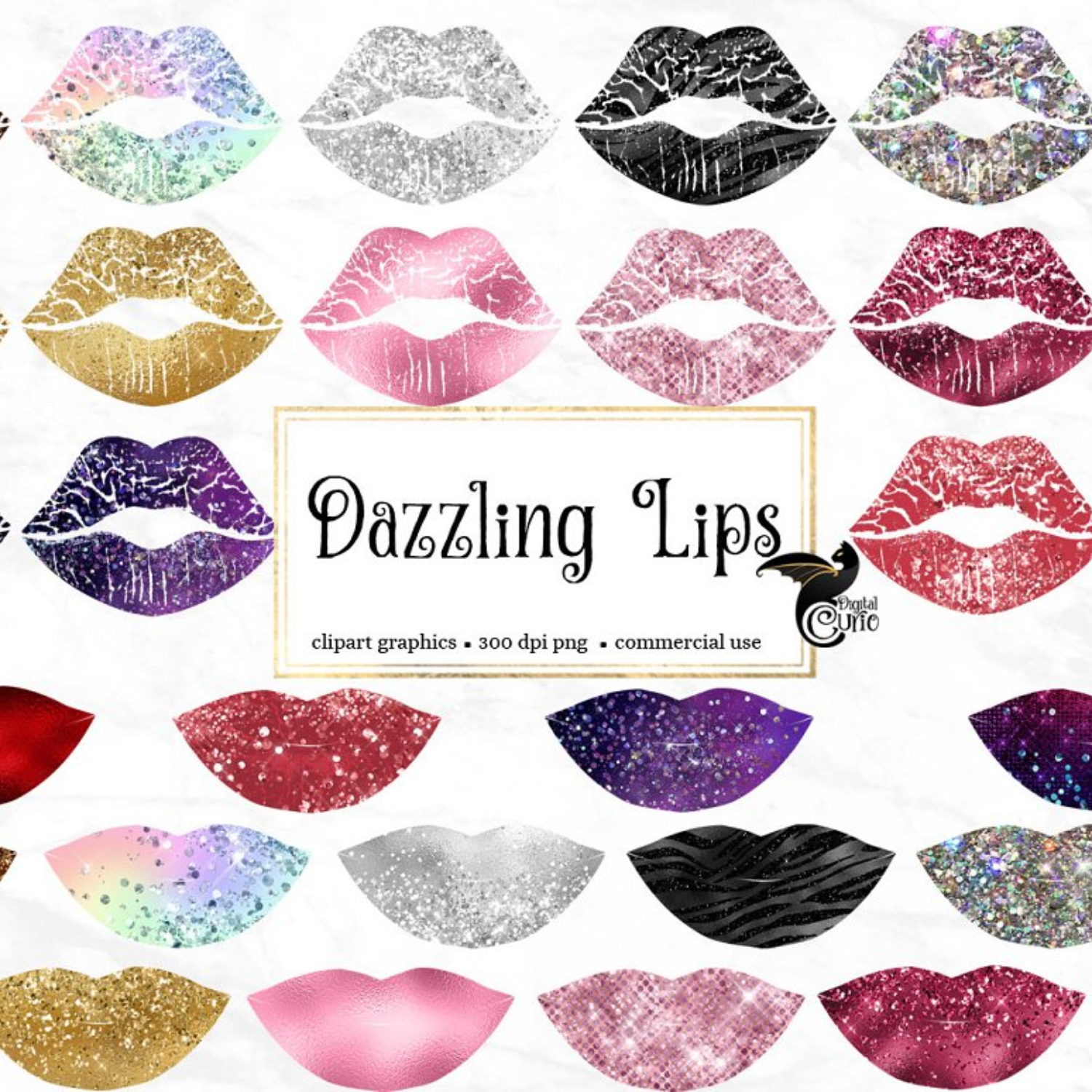 Dazzling Lips Clipart.