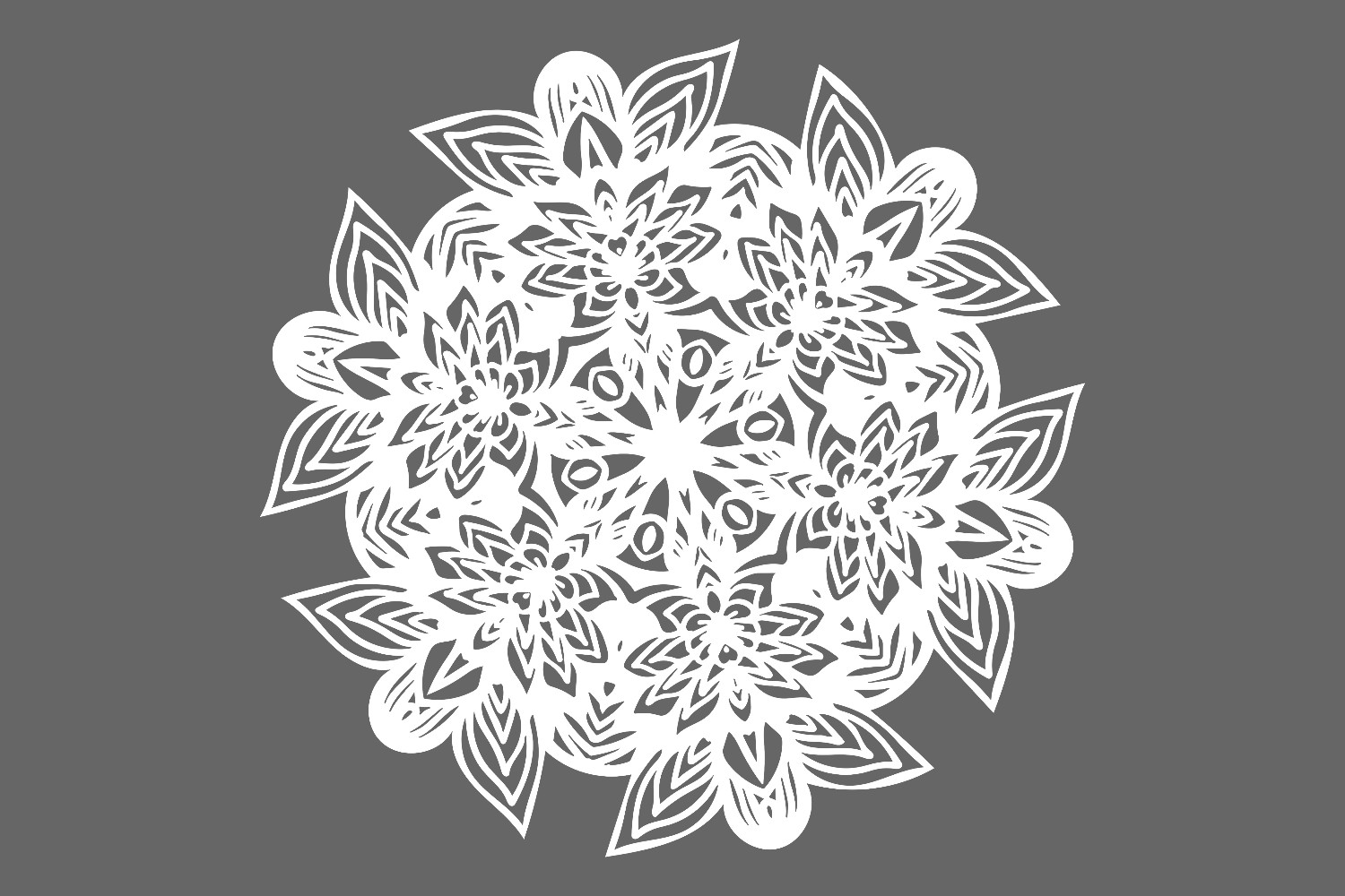 White Lined Snowflake Cutout Vintage Decor Cut File for POD - Facebook.