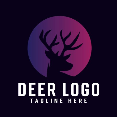 Silhouette Deer Logo Design.