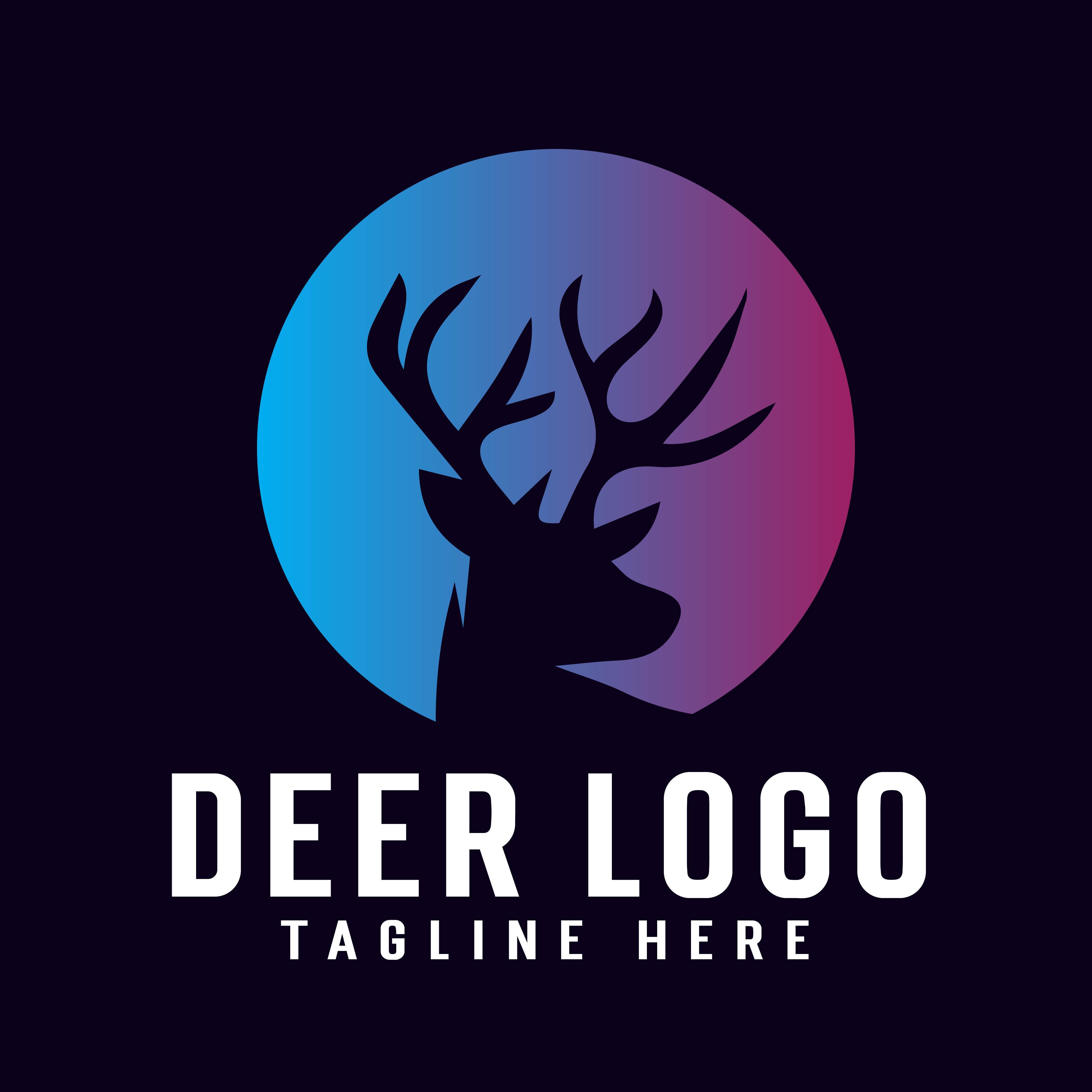 Silhouette Deer Logo Design Cover.