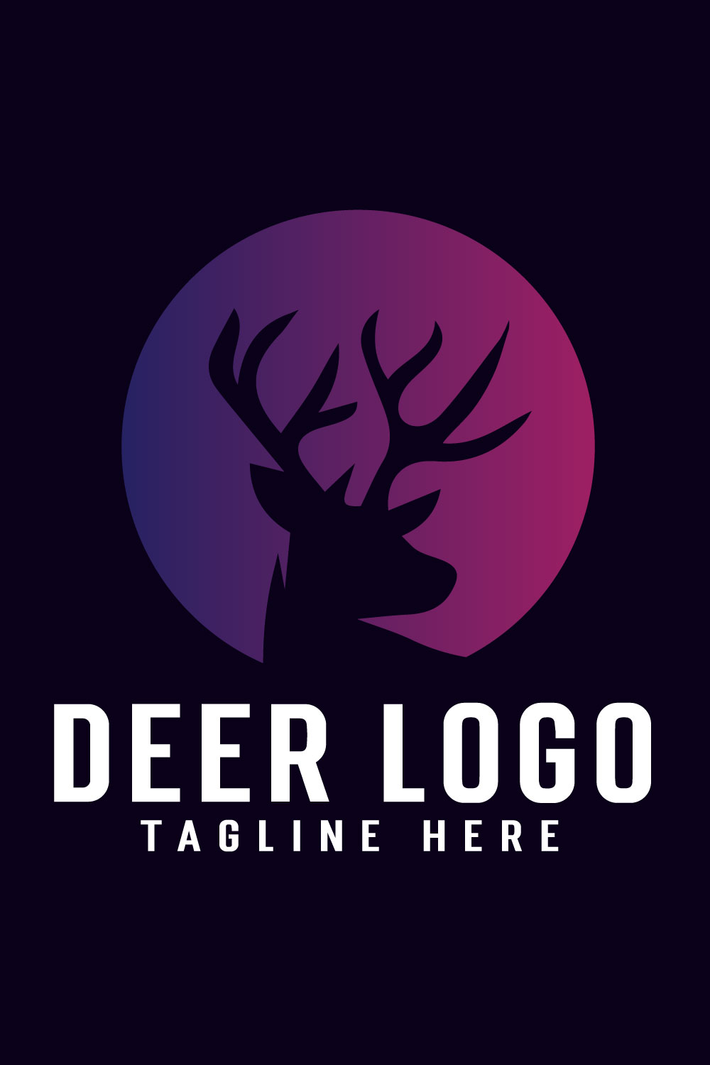 Deer Logo Design pinterest preview image.