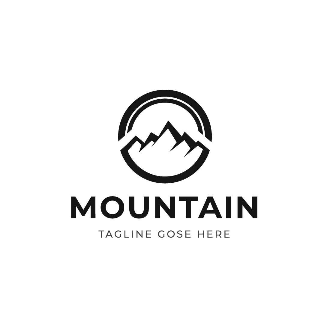 Circle mountain logo template preview image.