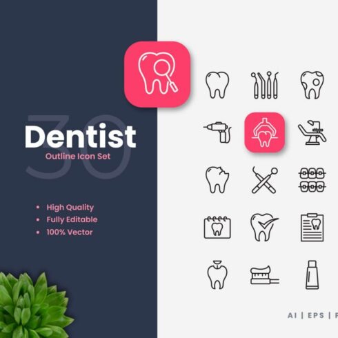 Dentist Outline Icons Main Cover.