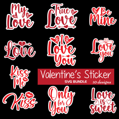 Valentine's Day Sticker SVG Bundle.