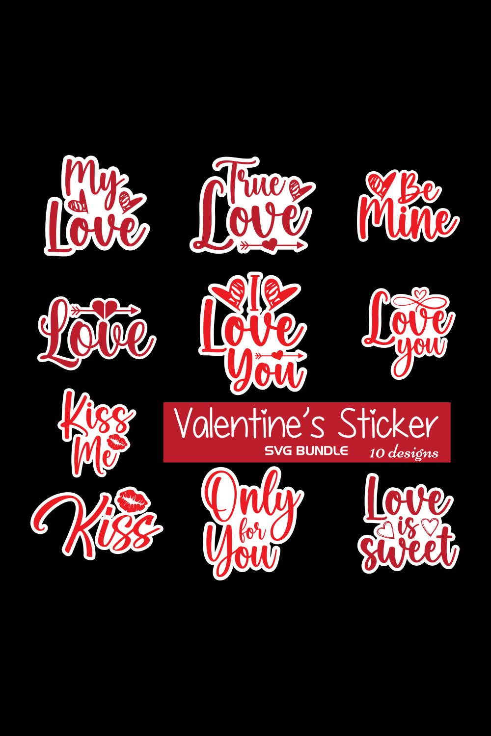 Valentine's Day Sticker SVG Bundle - Pinterest.