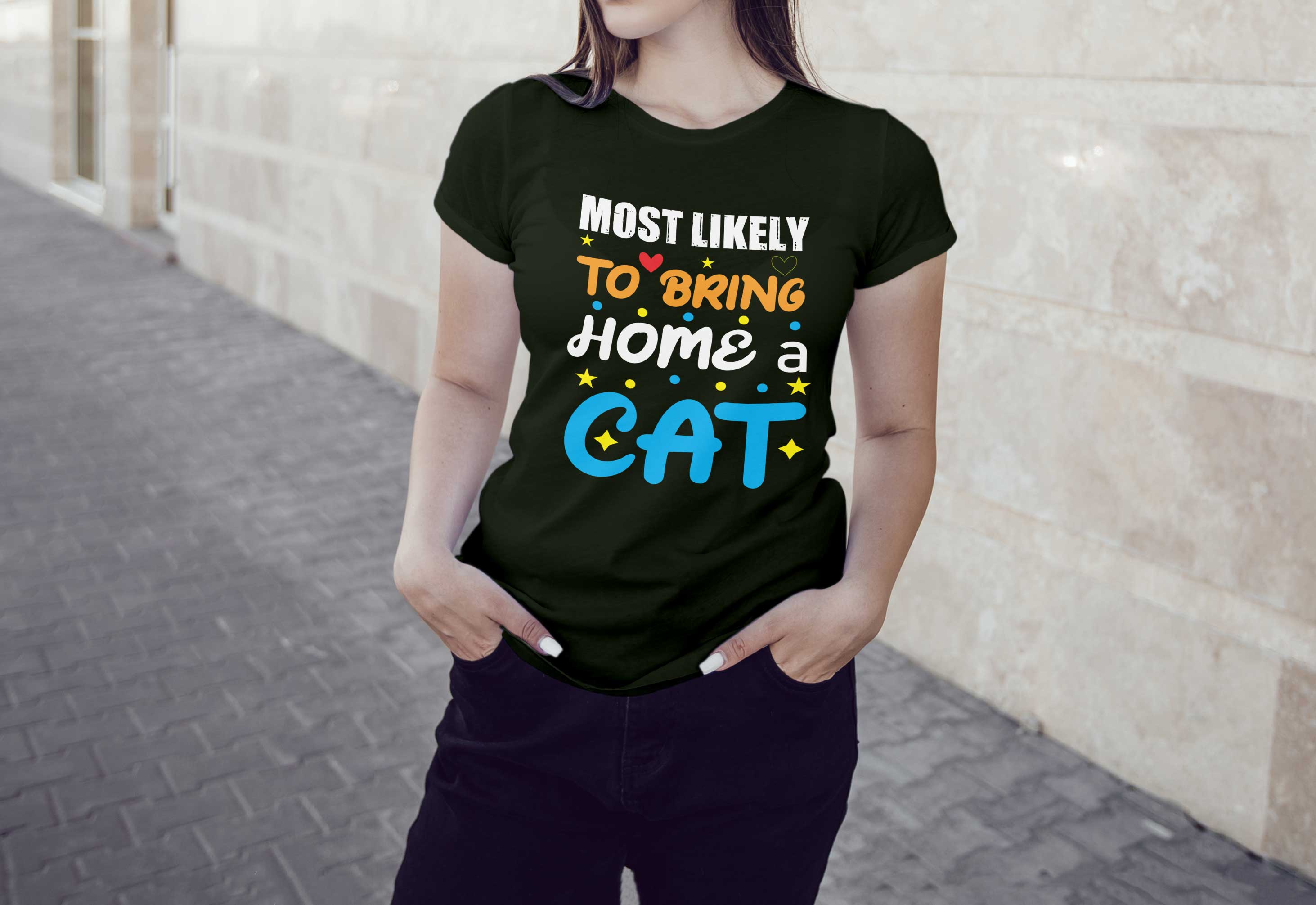 Image of a black t-shirt with an amazing inscription about cats