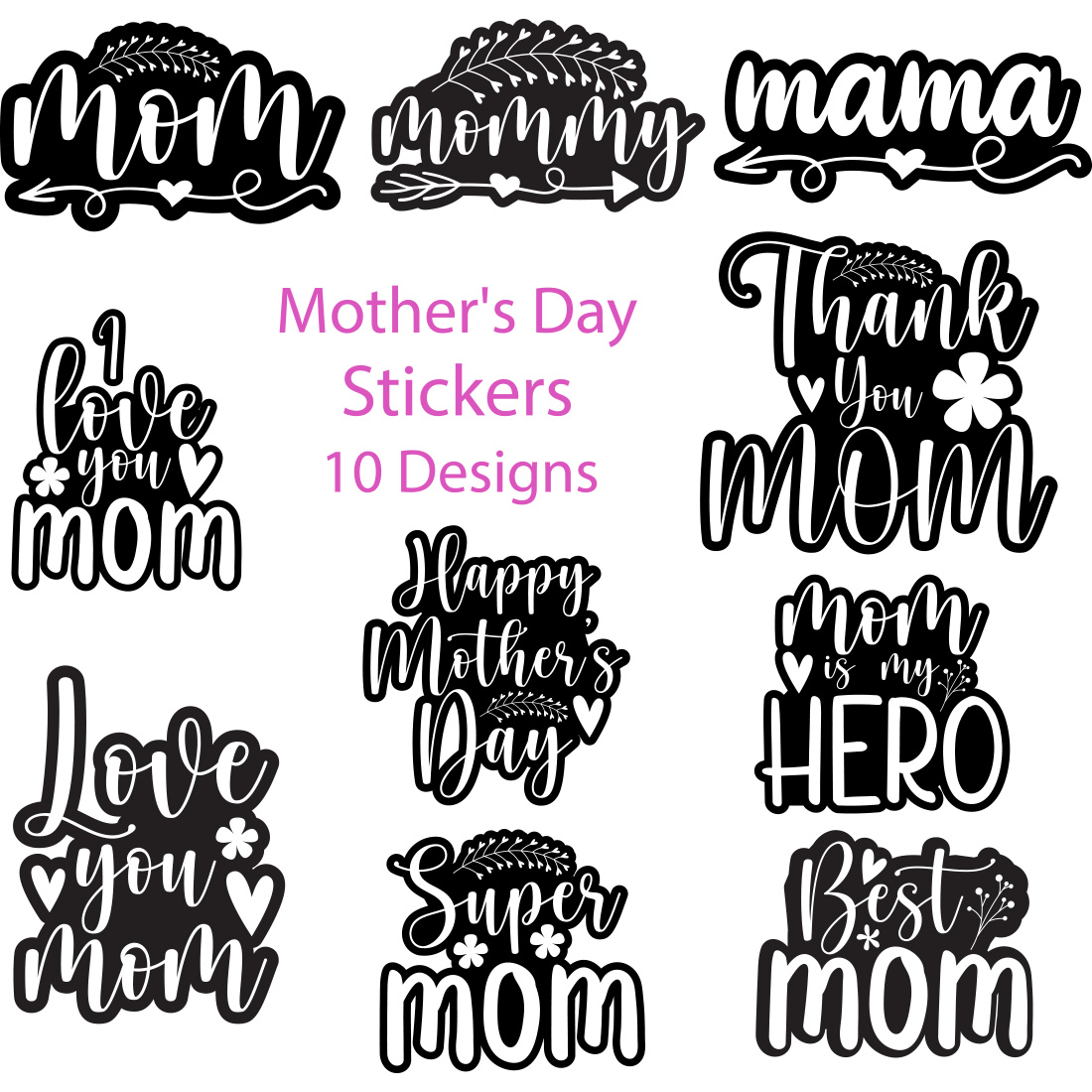 Mother's Day Stickers Bundle main cover image.