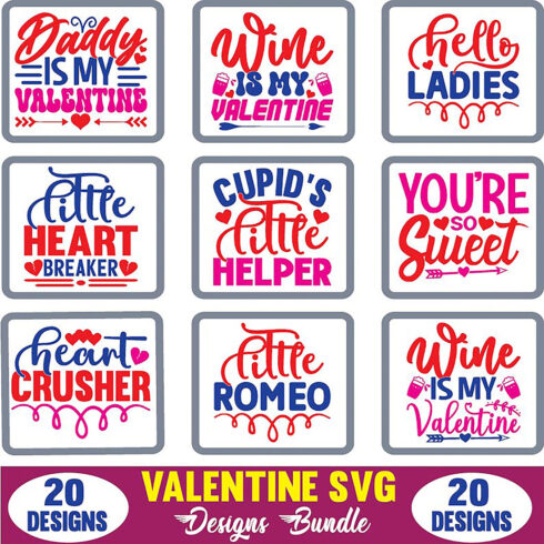 Valentine SVG Designs Bundle main cover