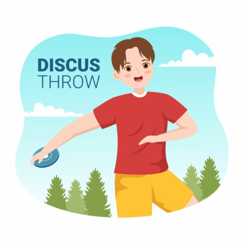 Discus Throw Playing Illustration cover image.