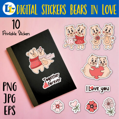Collection of images of exquisite stickers with cute bears