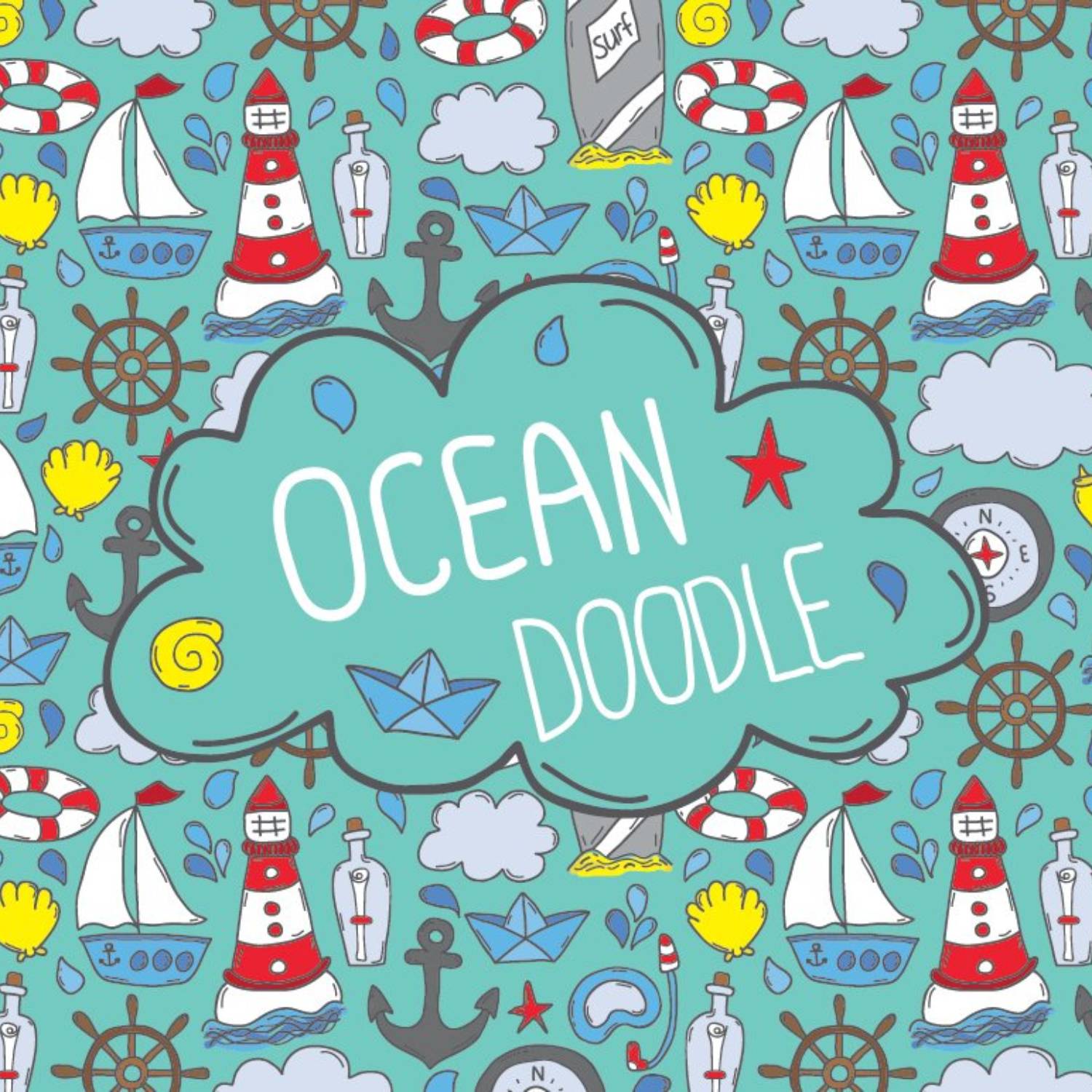 Doodle Ocean Seamless Patterns Main Cover.