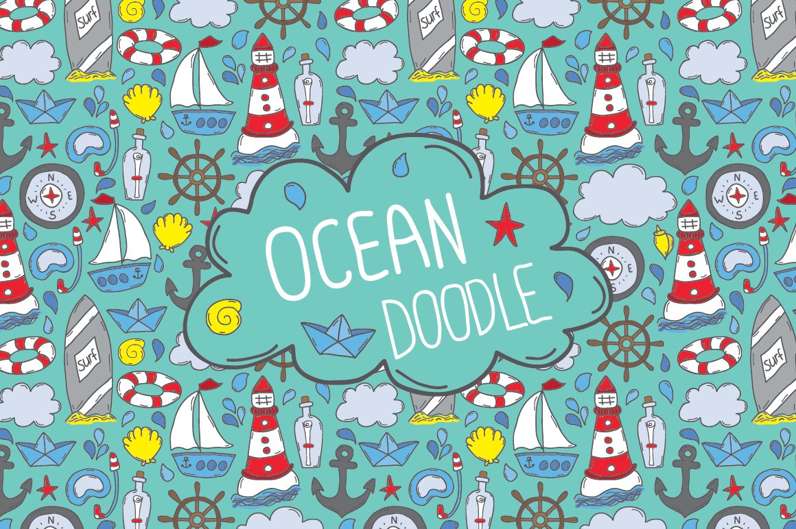 doodle ocean seamless patterns 813