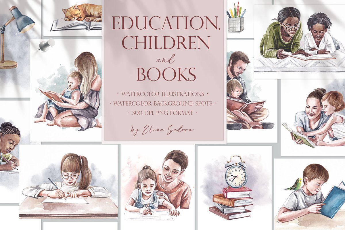 Cover image of Education. Children And Books PNG.