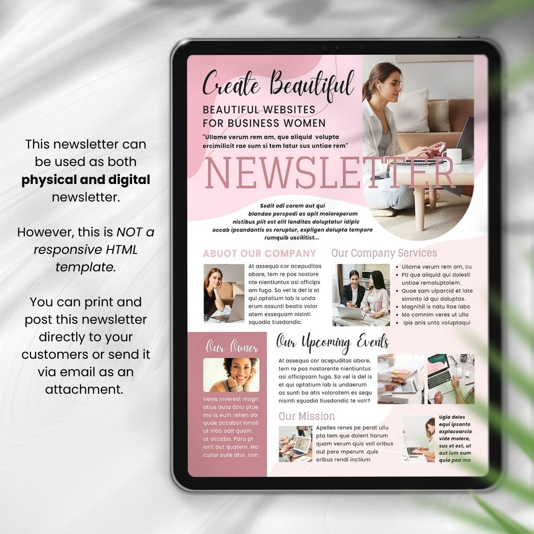 elevate your professional brand with our customizable canva newsletter template for business women 13 302