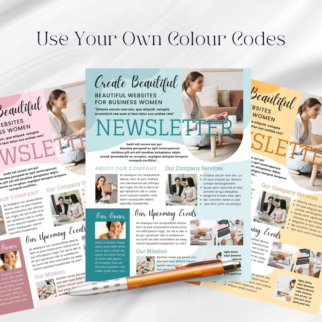 elevate your professional brand with our customizable canva newsletter template for business women 4 52