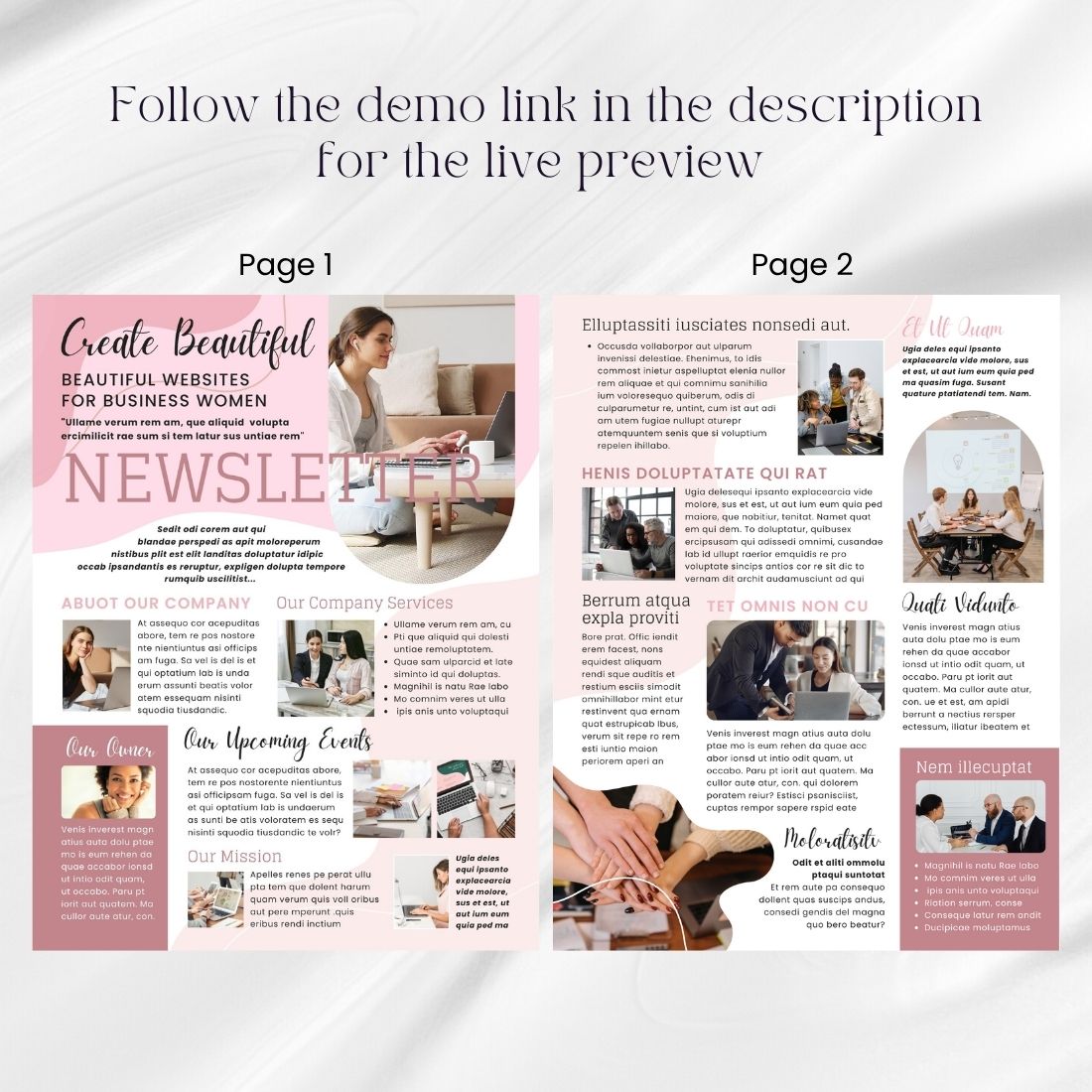 elevate your professional brand with our customizable canva newsletter template for business women 6 170