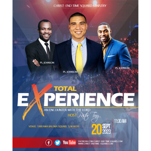 Editable Church Flyer Experience Template cover image.