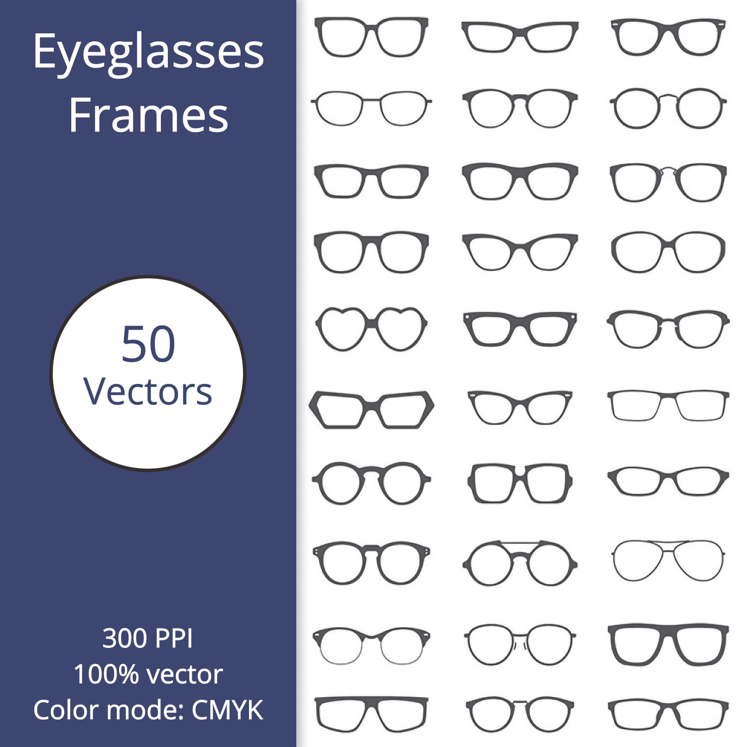 Eyeglasses frames 50 vectors main vector.
