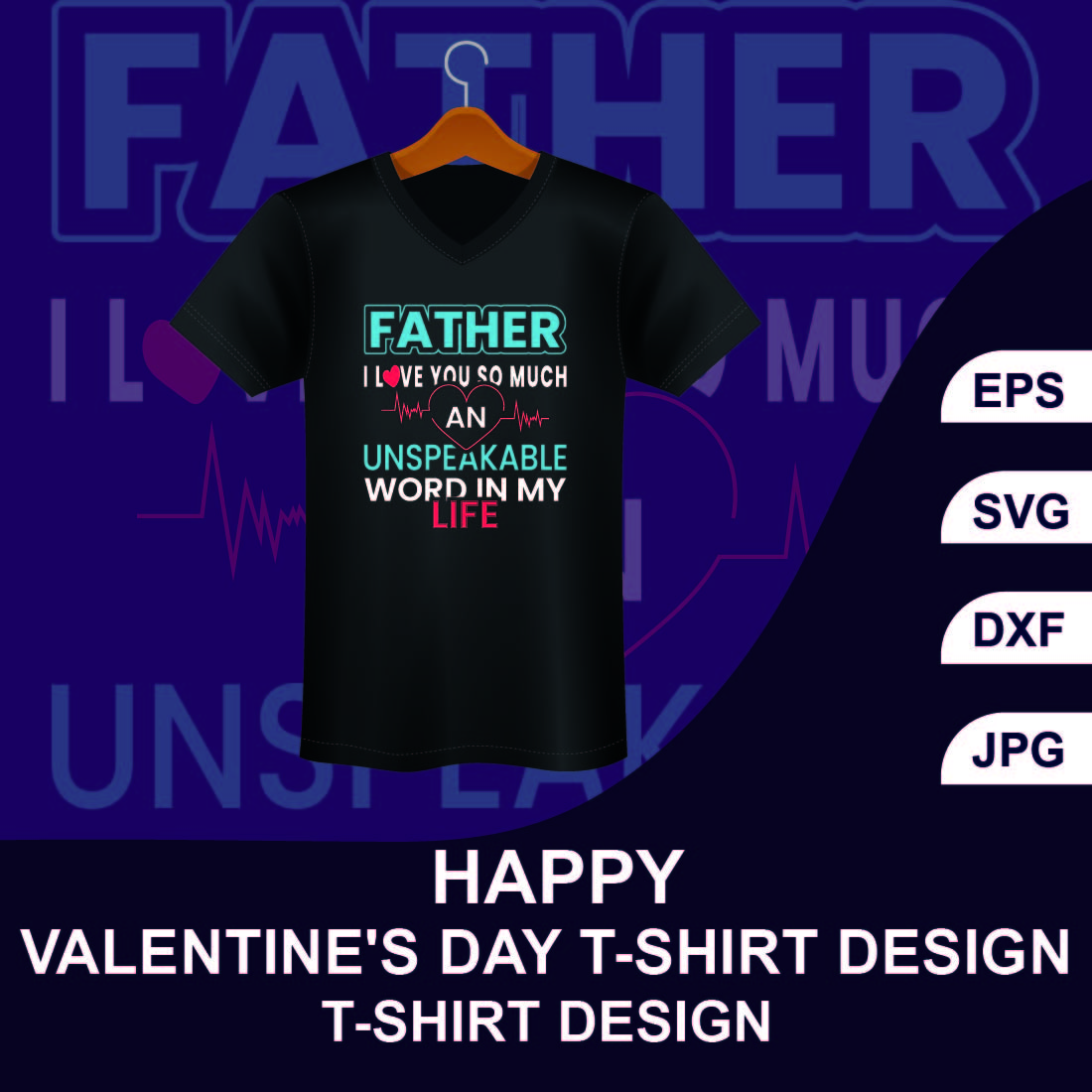 Happy Valentine Day T-shirt Design main cover.