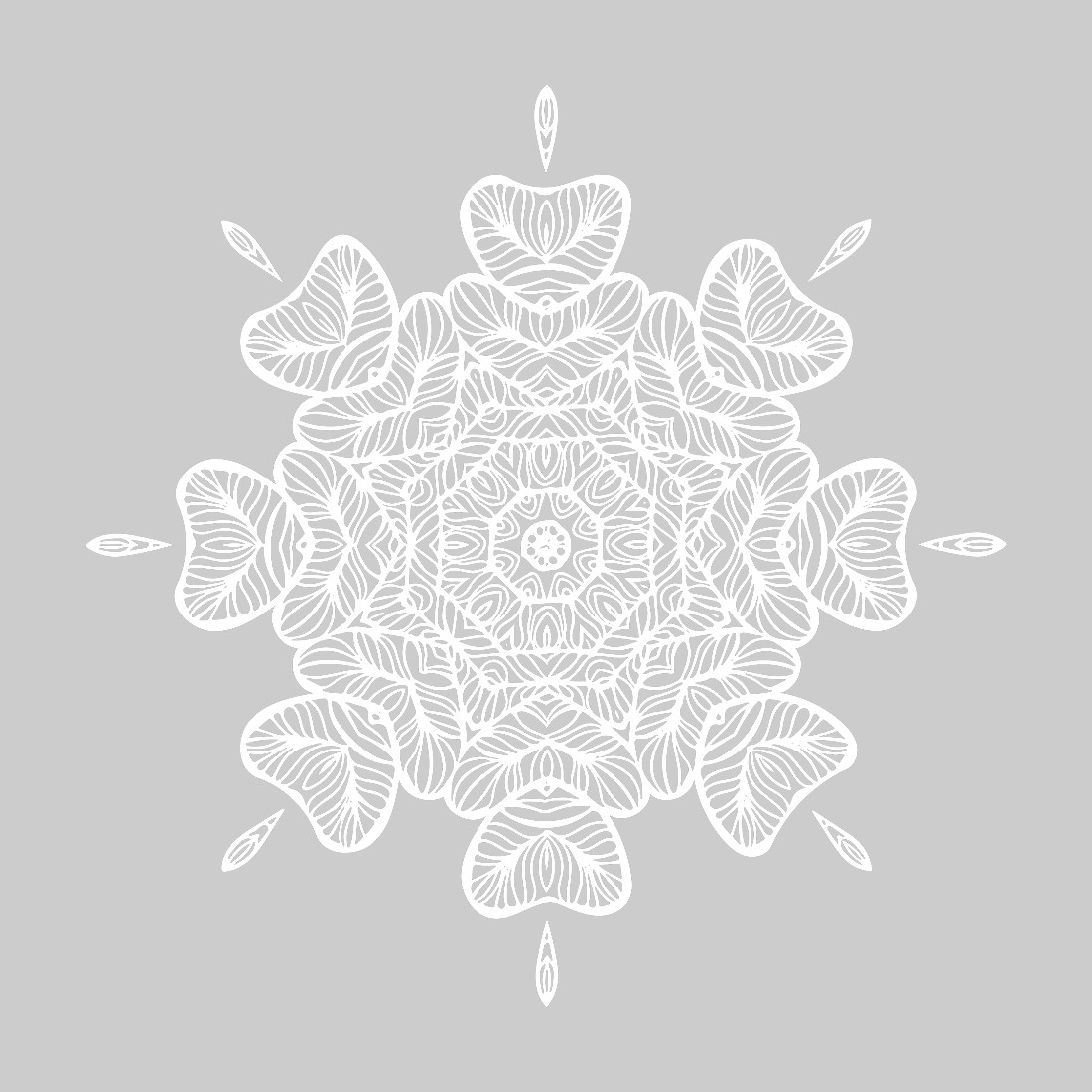 DXF Cut File Beautiful Elegant White Snowflake main cover