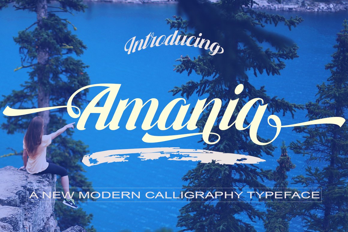 Cover with white lettering "Amania: and blue background with landscape and girl.
