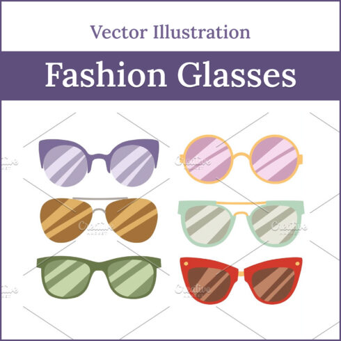 Fashion Glasses Vector Illustration Main Cover.