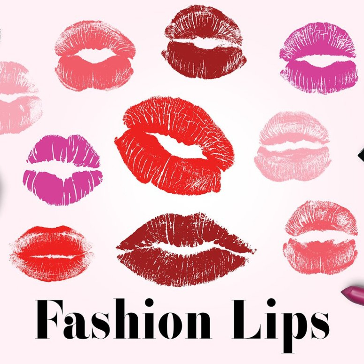 Fashion Lips Clipart, Kissing Lips.