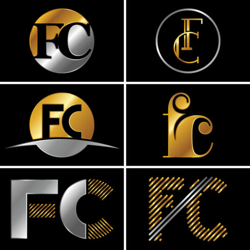 Initial Letter F C Logo Design Vector Template.