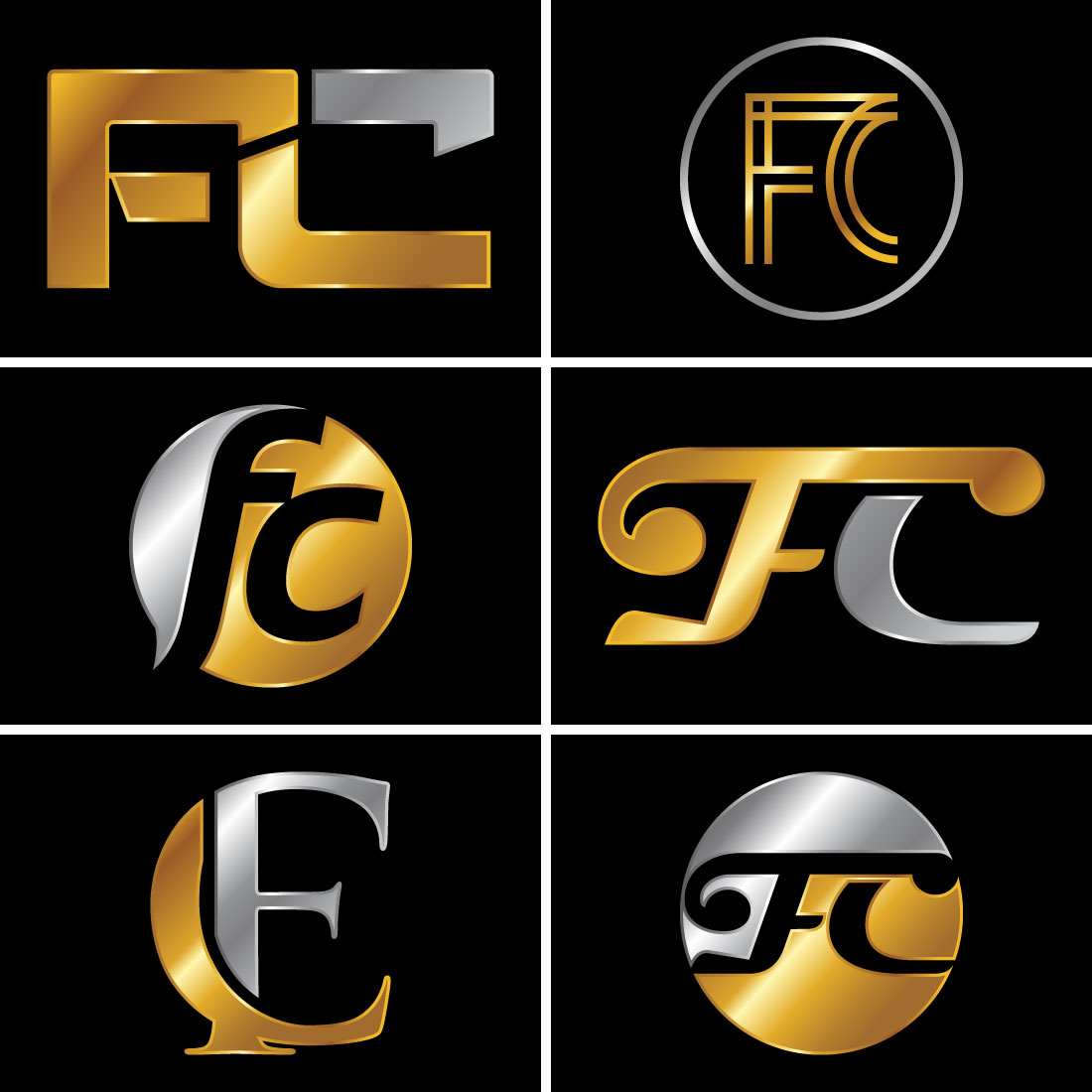 Initial Letter F C Logo Design Vector Template main cover.