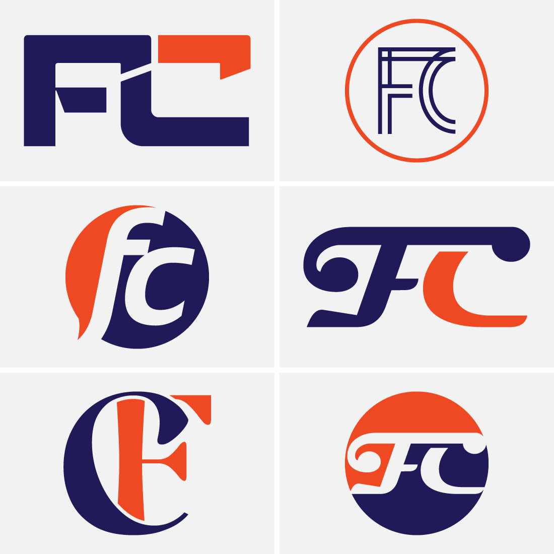 Initial Letter F C Logo Design Vector Template cover image.
