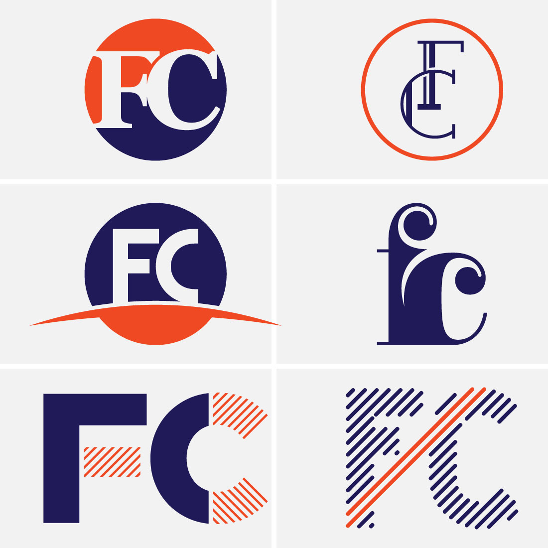 Initial Letter F C Logo Design Vector Template cover.