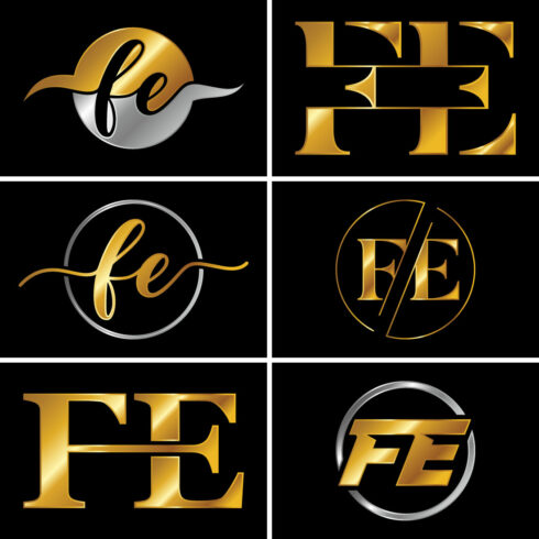 Initial Letter F E Logo Design Vector Template main cover
