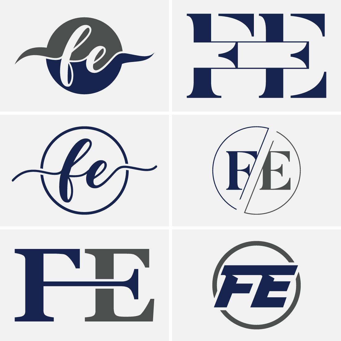Initial Letter F E Logo Design Vector Template cover