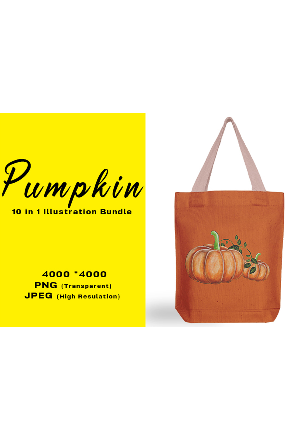 Image of a bag with a gorgeous pumpkin print