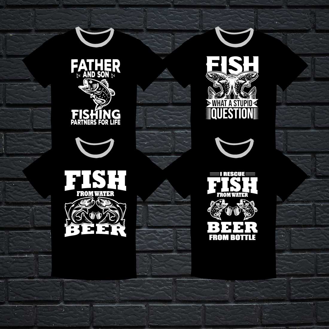 T-shirt Fishing Bundle SVG EPS cover image.