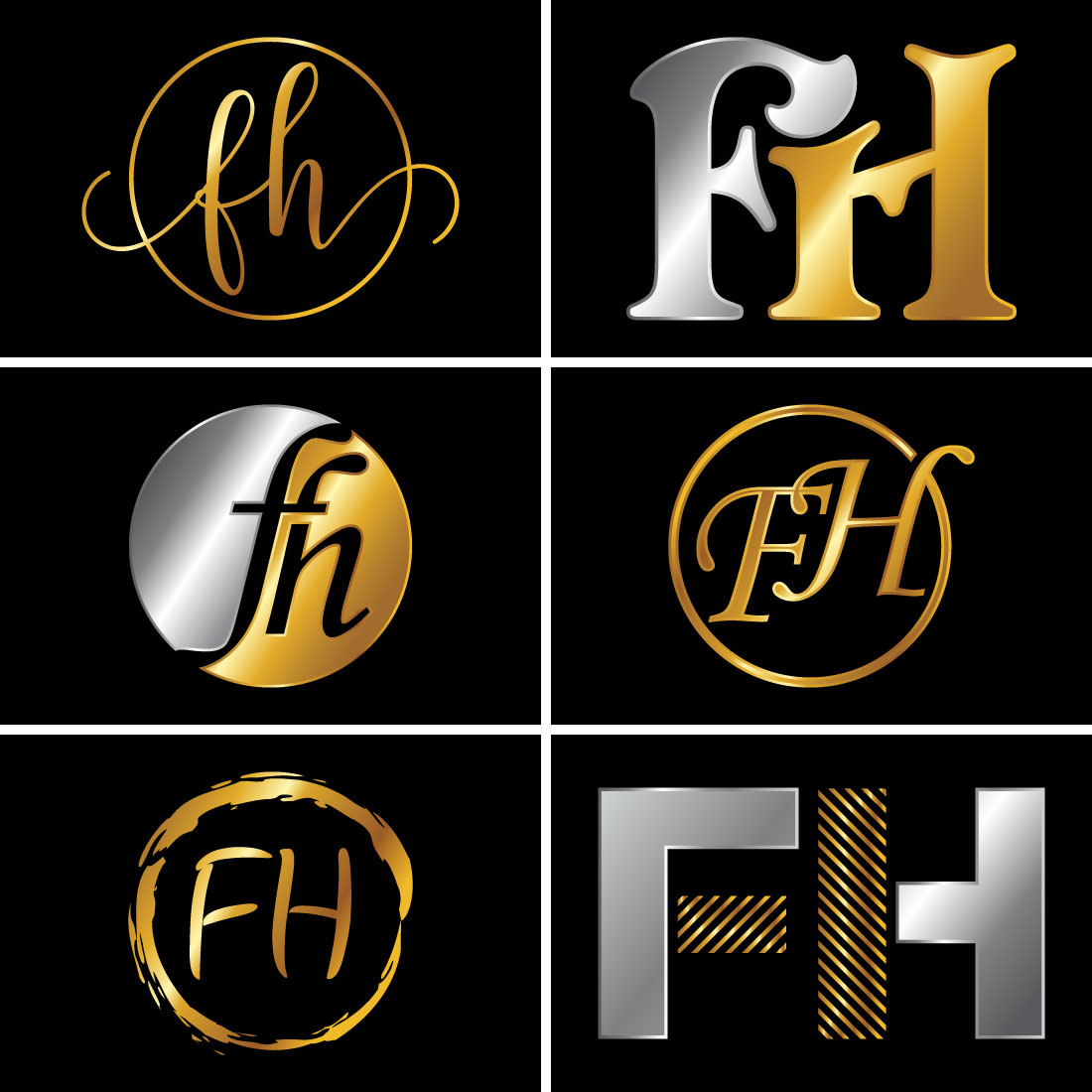 Creative FH Letter with Luxury Concept. Modern FH Logo Design for Business  and Company Identity Stock Vector - Illustration of concept, golden:  214939481