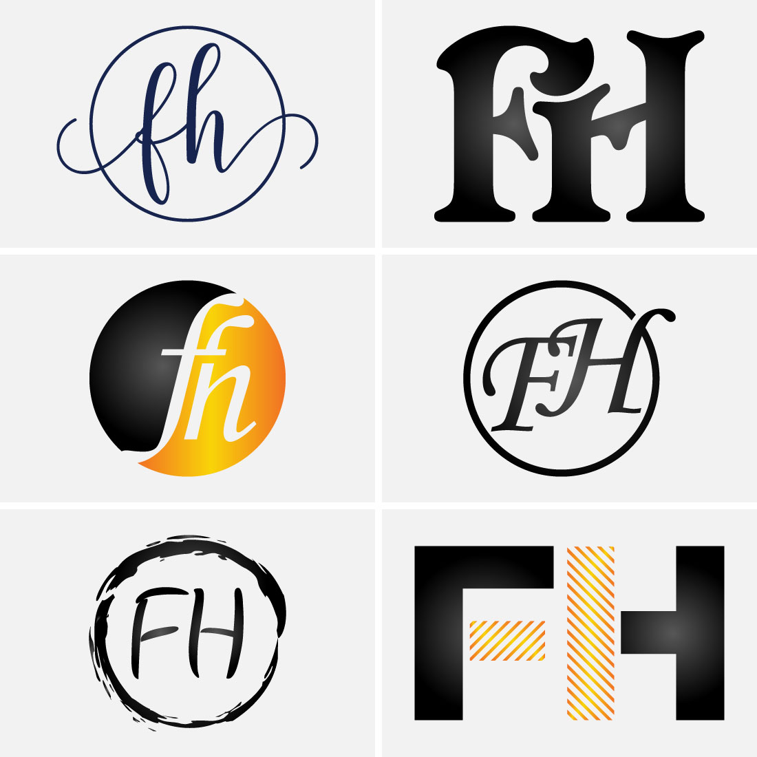 Initial Letter F H Logo Design Vector Template. Graphic Alphabet Symbol For Corporate Business Identity Cover.