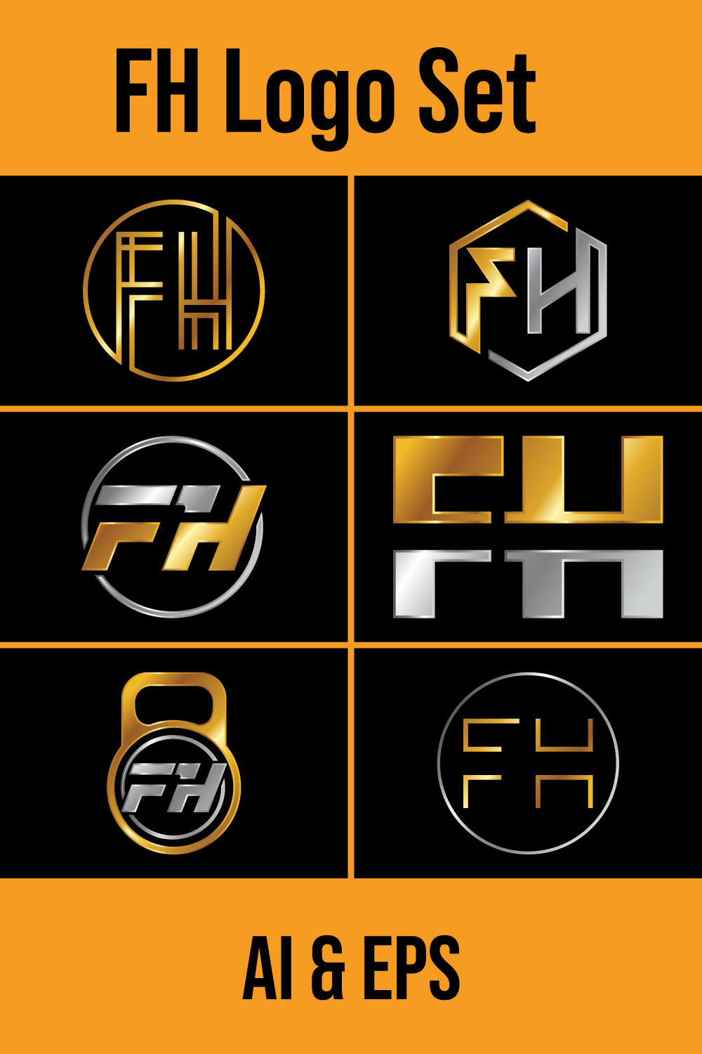 Fh logo home building editable Royalty Free Vector Image