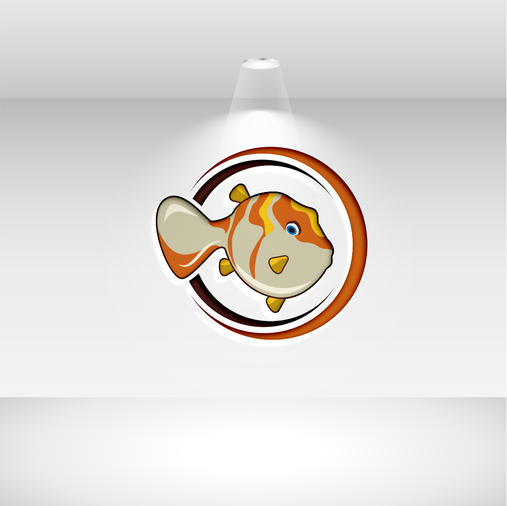 Seafood Fish Logo Design Template preview image.