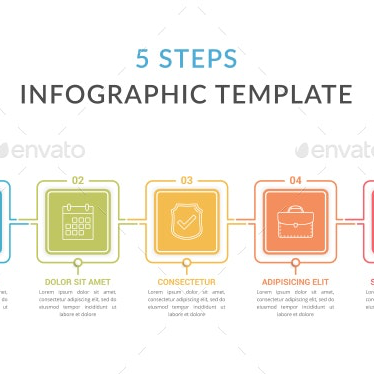 Five steps infographic template main cover.