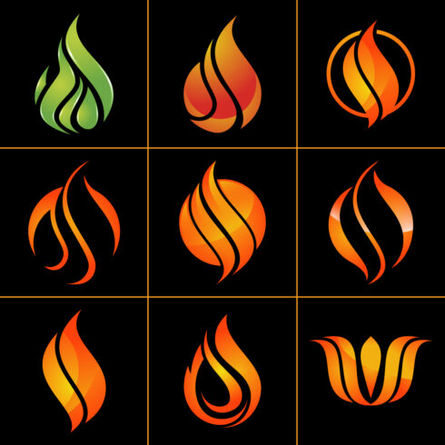 Burning Fire Logo Design Vector Illustration cover image.