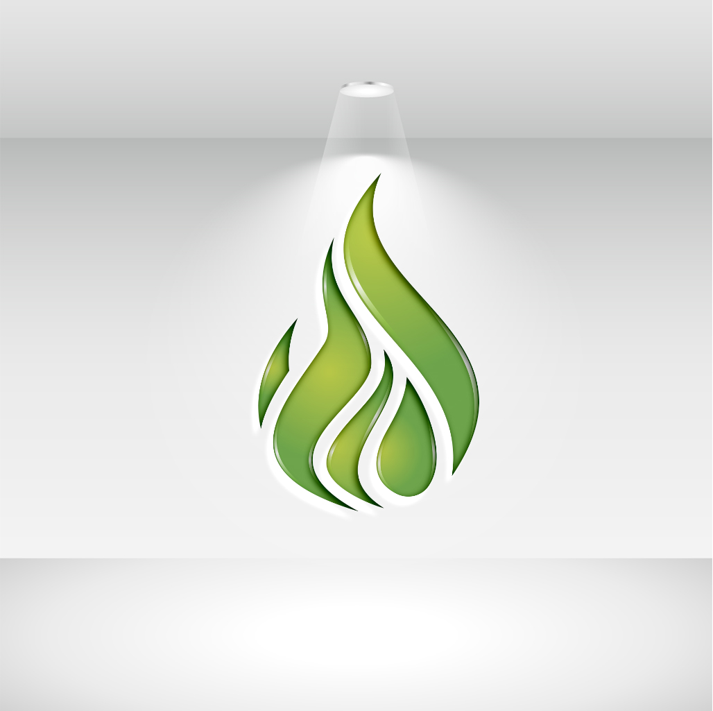 Flame Green Logo Design Vector Illustration preview image.