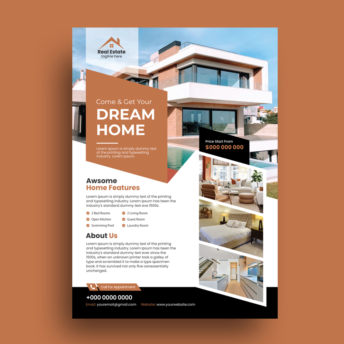 Real Estate Flyer Template main image.