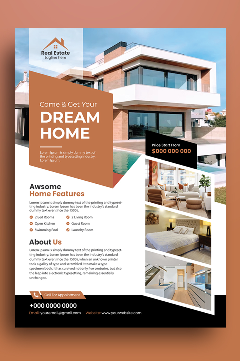 Real Estate Flyer Template pinterest image preview.