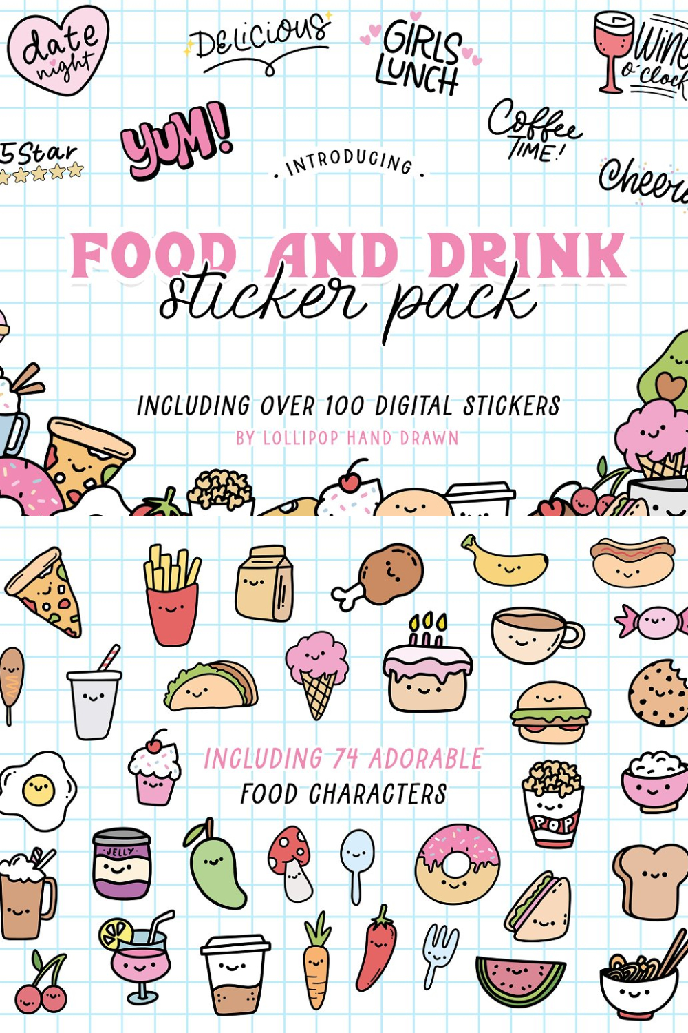Food And Drink Sticker Pack - Pinterest.