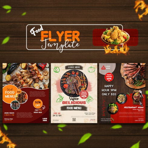 Food Flyer Design Bundle Template main cover.