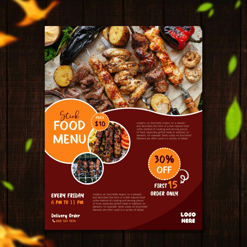 Food Flyer Design Bundle Template - MasterBundles