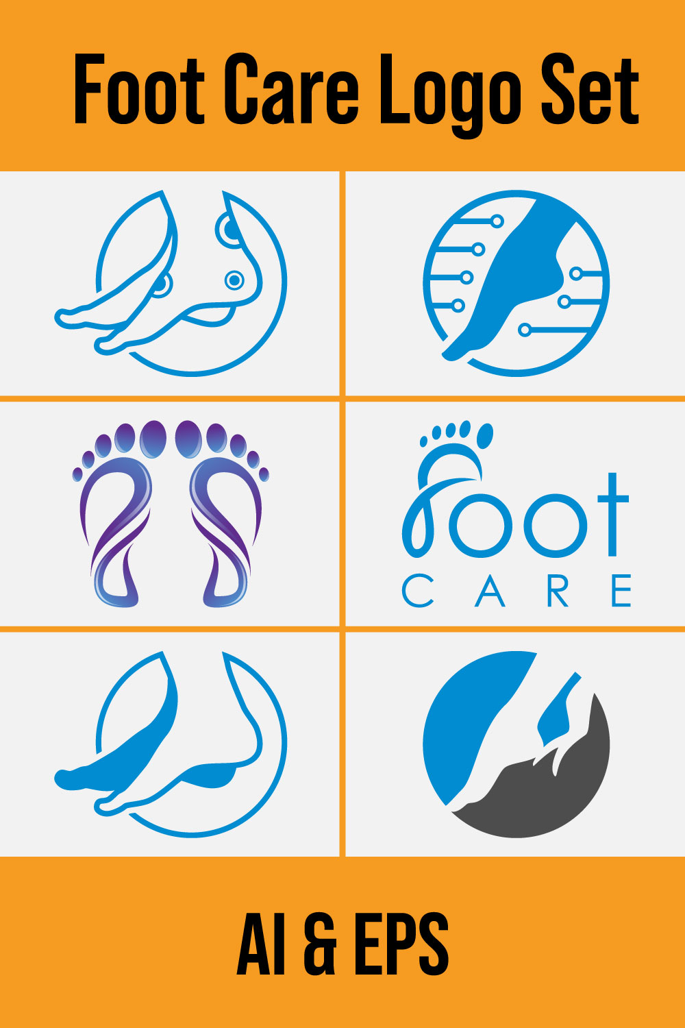 Foot Care Logo Design pinterest image.