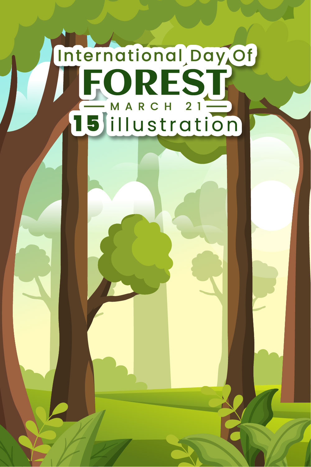 World Forestry Day Illustration pinterest image.